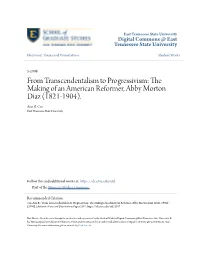 From Transcendentalism to Progressivism: the Making of an American Reformer, Abby Morton Diaz (1821-1904)