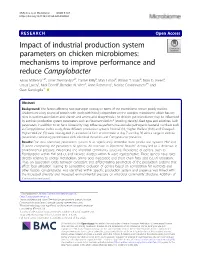 Impact of Industrial Production System Parameters on Chicken Microbiomes