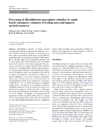 Processing of Allochthonous Macrophyte Subsidies by Sandy Beach Consumers: Estimates of Feeding Rates and Impacts on Food Resources