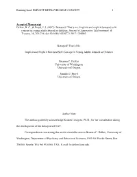 Running Head: IMPLICIT BETRAYED SELF-CONCEPT 1 Accepted Manuscript Delker, B. C., & Freyd, J. J. (2017). Betrayed? That's