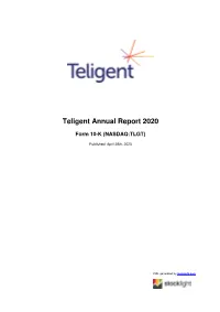 Teligent Annual Report 2020