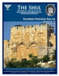 The Shul Weekly Magazine Sponsored by Mr