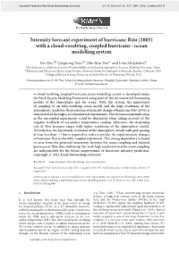 Intensity Forecast Experiment of Hurricane Rita (2005) with a Cloud-Resolving, Coupled Hurricane–Ocean Modelling System