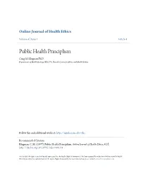 Public Health Principlism Craig M