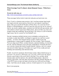The Domain Name Authority What Startups