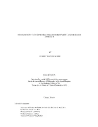 Transitioning to Sustainable Urban Development: a Niche-Based Approach