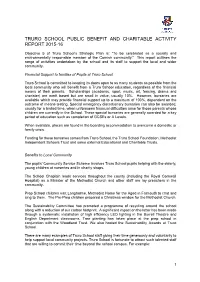 Truro School Public Benefit and Charitable Activity Report 2015-16