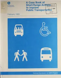 A Case Book of Short-Range Actions to Improve Public Transportation