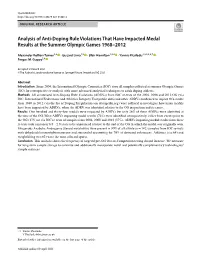 Analysis of Anti-Doping Rule Violations That Have Impacted