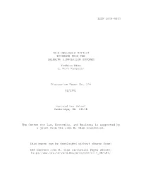 EVIDENCE from the ZAIBATSU DISSOLUTION PROGRAM Yoshiro