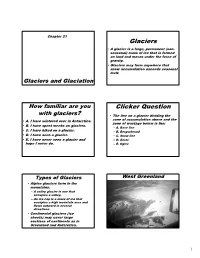 Glaciers Clicker Question