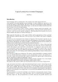Logical Connectives in Natural Languages
