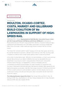 Moulton, Ocasio-Cortez, Costa, Markey and Gillibrand Build Coalition of 80 Lawmakers in Support of High-Speed Rail | U.S