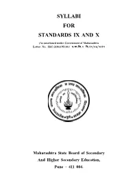 Syllabi for Standards Ix and X