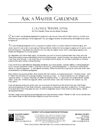 Ask a Master Gardener