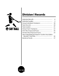Division I Records
