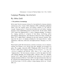 Language Planning: an Overview by Abbas Zaidi