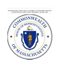 Massachusetts House of Representatives: Upgrading Greater Boston MBTA Rail System St