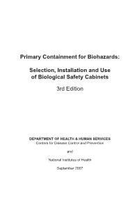 Primary Containment for Biohazards
