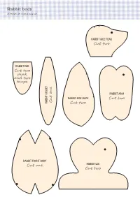 Rabbit Body All Templates Are Shown at Actual Size