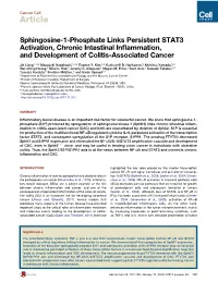 Sphingosine-1-Phosphate Links Persistent STAT3 Activation, Chronic Intestinal Inflammation, and Development of Colitis-Associate