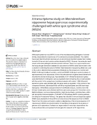 A Transcriptome Study on Macrobrachium Nipponense Hepatopancreas Experimentally Challenged with White Spot Syndrome Virus (WSSV)