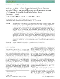 Acute and Longterm Effects of Selective Insecticides on Micromus