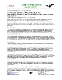 Changes to the Public Lands