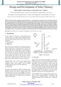 Design and Development of Solar Chimney