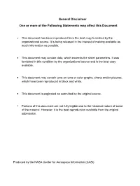 General Disclaimer One Or More of the Following Statements May Affect