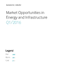 Market Opportunities in Energy and Infrastructure Q1/2016