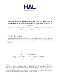 Melting and Metasomatism/Refertilisation Processes in the Patagonian Sub-Continental Lithospheric Mantle