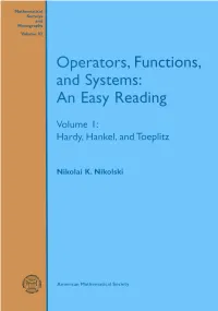 Operators, Functions, and Systems: an Easy Reading