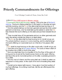 Priestly Commandments for Offerings