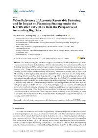 Value Relevance of Accounts Receivable Factoring and Its Impact on Financing Strategy Under the K-IFRS After COVID-19 from the Perspective of Accounting Big Data