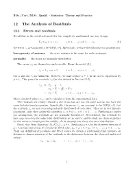 12 the Analysis of Residuals