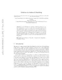 Arxiv:2008.09660V2 [Cs.DS] 27 Nov 2020 Etxcover Vertex Uhpolm Eoew En Hspolm E’ Aeabrie a Take Problems