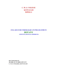 Botany (Effective from 2018 Admissions)