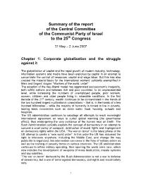CC of CPI Report to 25Th Congress