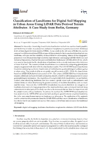 Classification of Landforms for Digital Soil Mapping in Urban