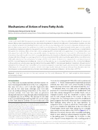 Mechanisms of Action of Trans Fatty Acids Downloaded from by Bibliotheek Der User on 03 June 2020