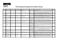 NYC Educational Programs for Student Groups