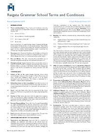 Reigate Grammar School Terms and Conditions