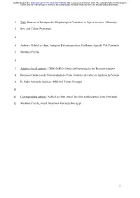 Sources of Intraspecific Morphological Variation in Vipera Seoanei: Allometry