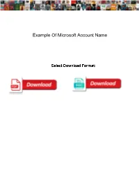 Example of Microsoft Account Name