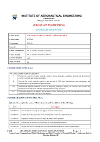 Lecture Notes