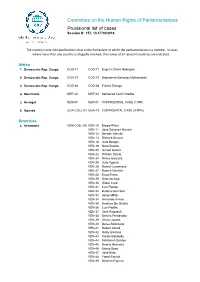 Provisional List of Cases Session N° 157, 13-17/10/2018