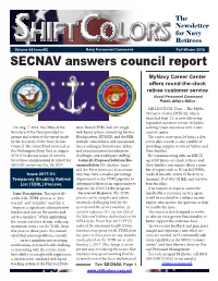 SECNAV Answers Council Report
