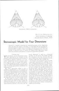 Stereoscopic Model for Four Dimensions