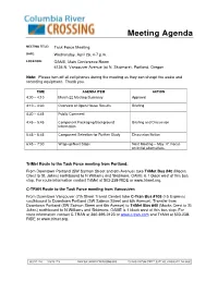 Task Force Meeting DATE: Wednesday, April 26, 4-7 P.M